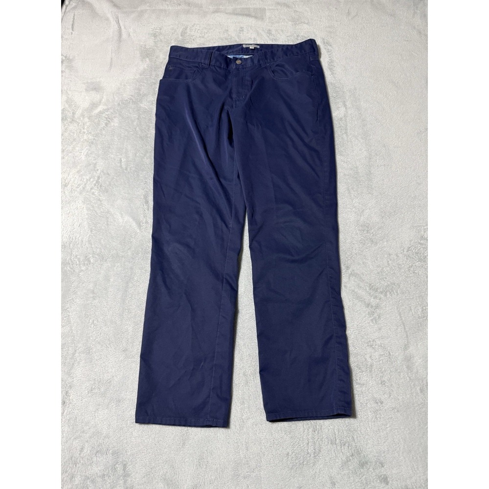 Peter Millar EB66 Pants Mens 33x29 Navy Blue Five Pocket Performance Golf